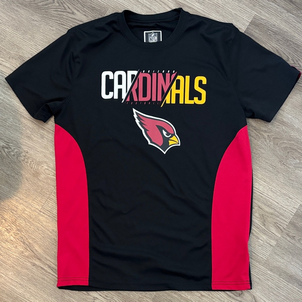 NFL 🏈 Team Apparel Arizona Cardinals Black and Red Jersey Tee Shirt
